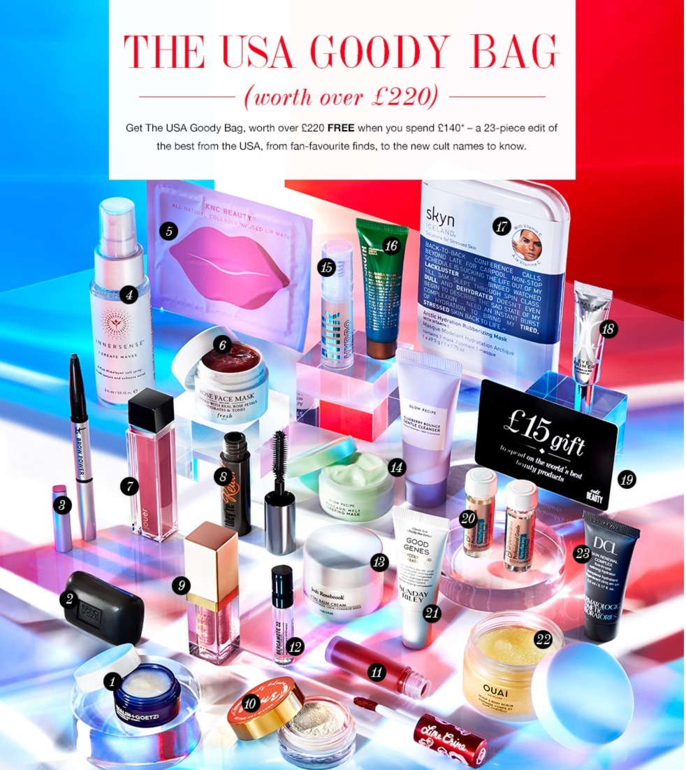 Cult Beauty Free 23 pcs beauty bag w/£140 purchase(over £220 value
