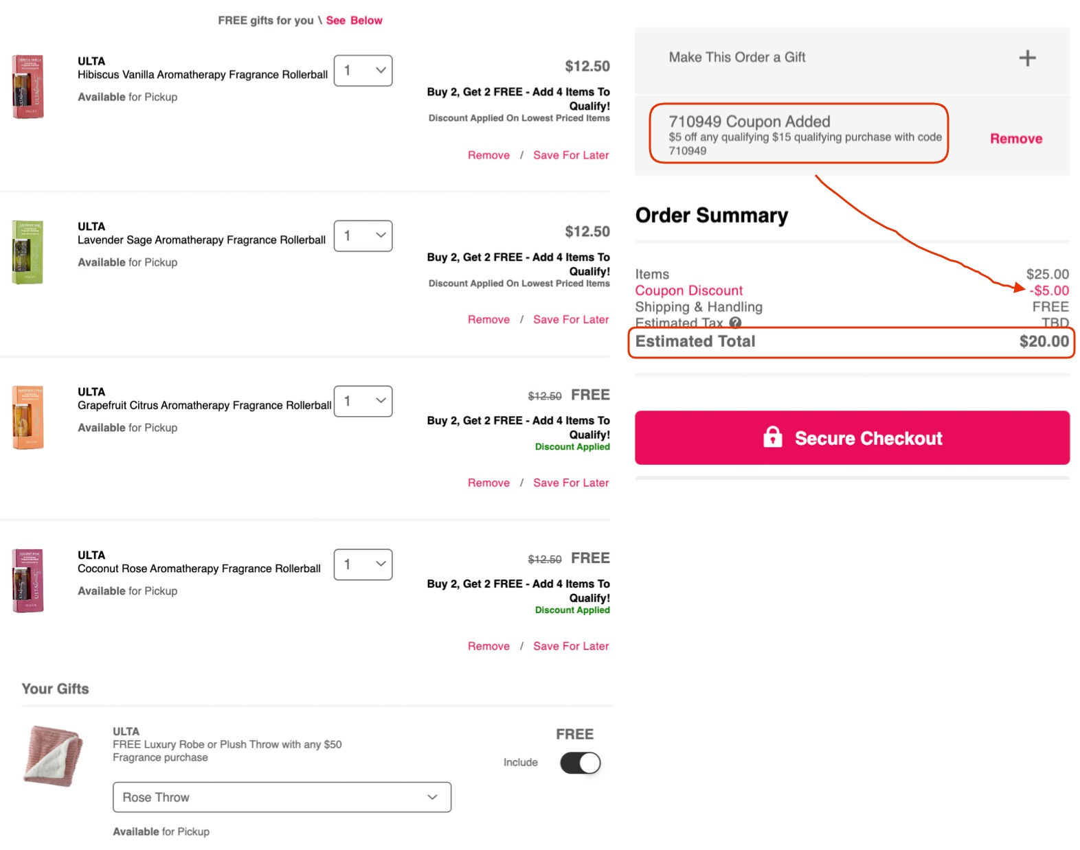 Ulta Diamond Members 4 Ulta Rollers + Free Throw/Robe only 20 + FREE