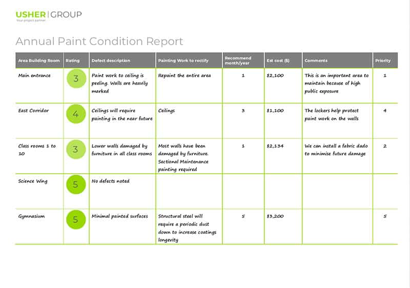 Free Paint Condition Property Report Usher Group