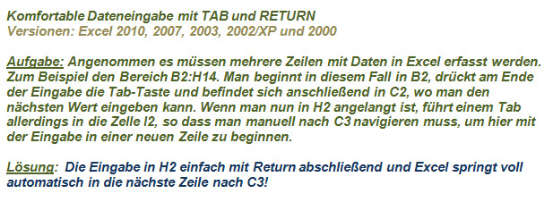 Excel Tipps und Tricks