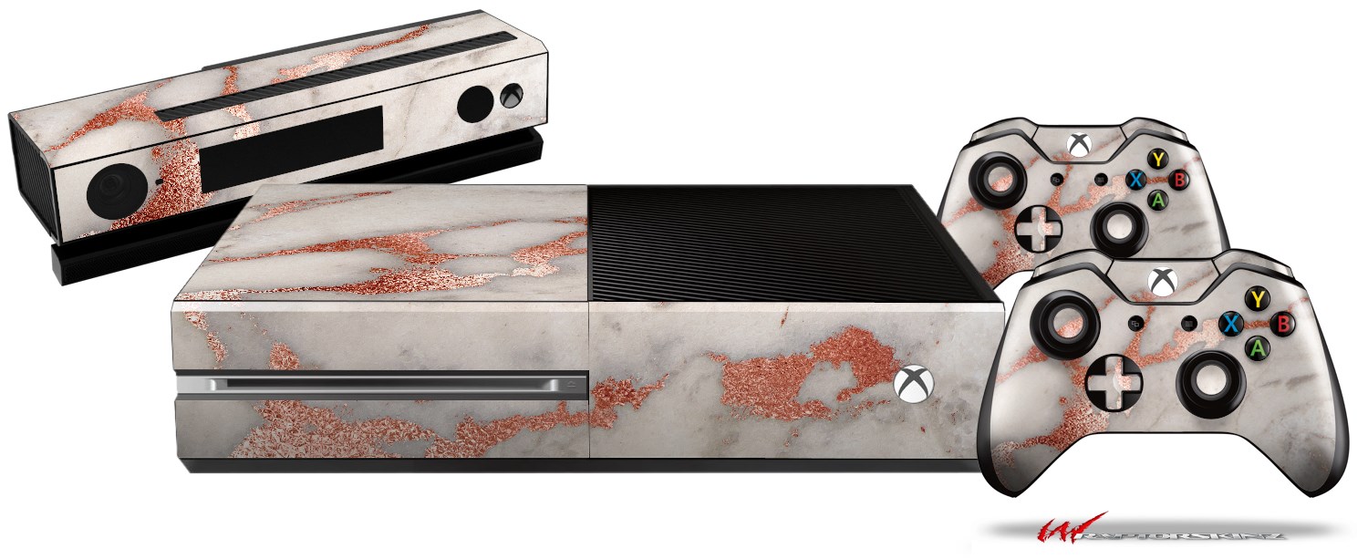 XBOX One Original Console and Controller Skins Bundle Rose Gold Gilded