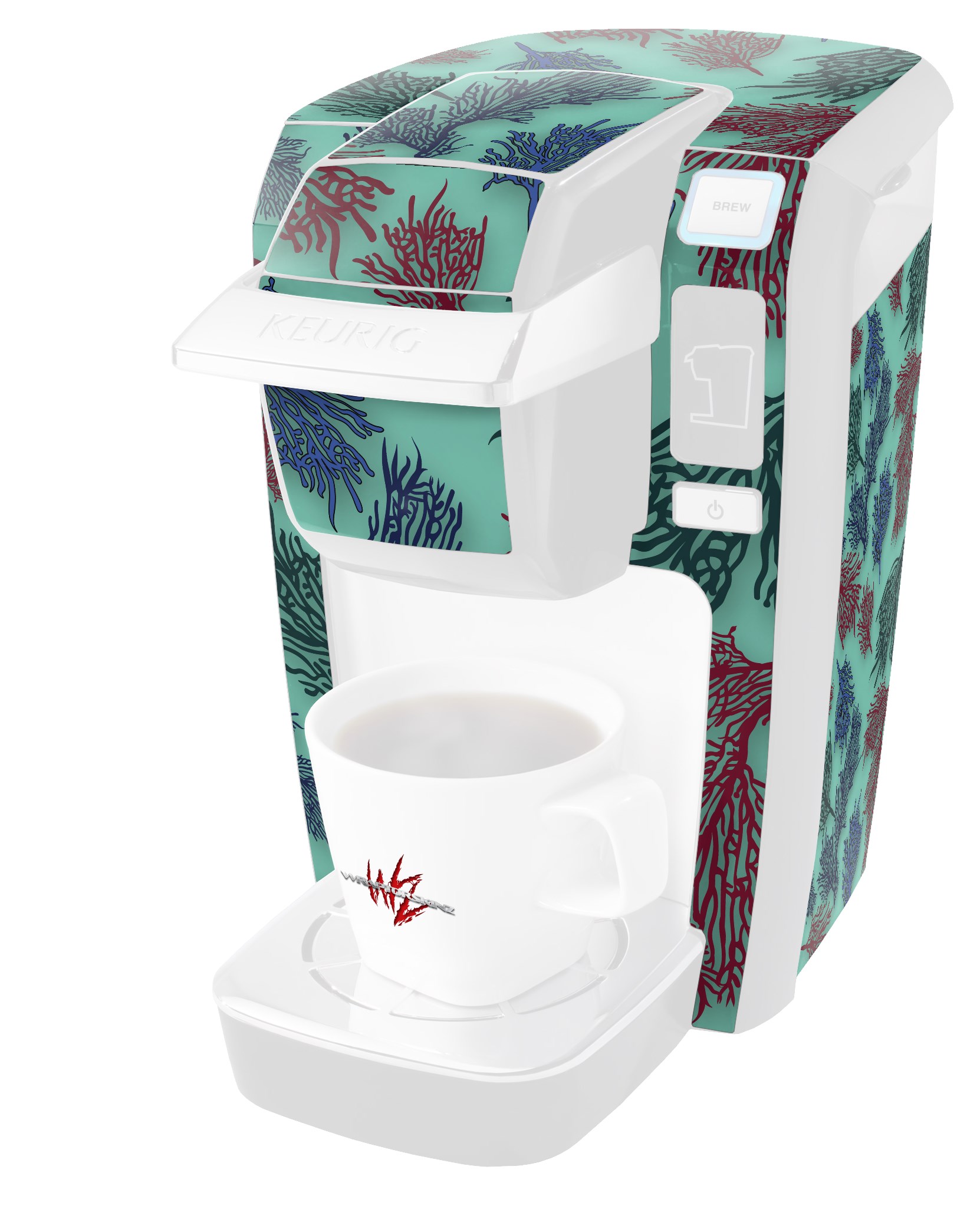 Keurig K10 and K15 Mini Plus Coffee Makers Floating Coral Seafoam Green