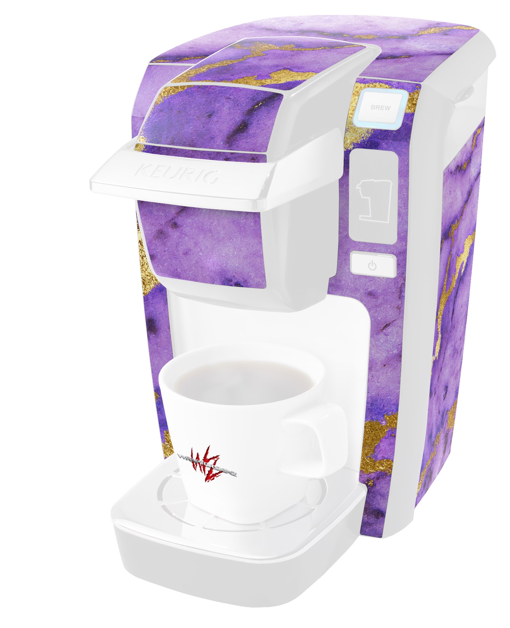 Keurig K10 and K15 Mini Plus Coffee Makers Purple and Gold Gilded