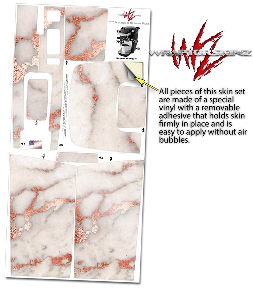 Keurig K10 and K15 Mini Plus Coffee Makers Rose Gold Gilded Marble uSkins