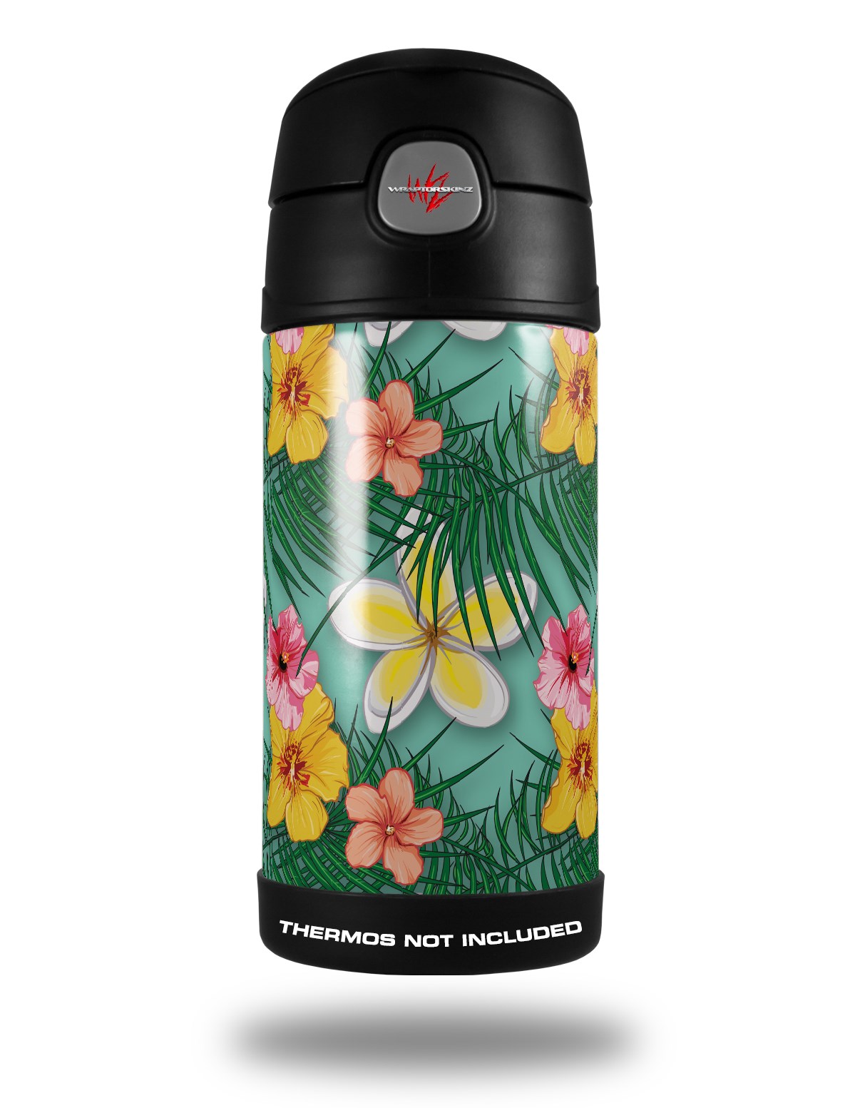 Thermos Funtainer 12oz Bottle Beach Flowers 02 Seafoam Green uSkins