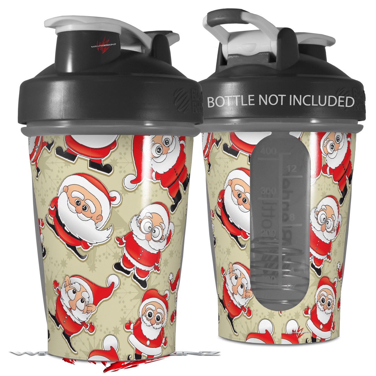 Blender Bottle 20oz Skins Lots of Santas uSkins
