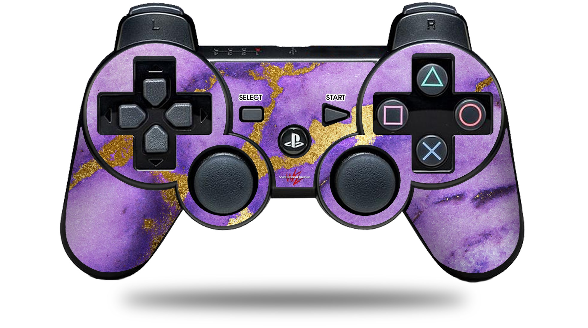 Sony PS3 Controller Skins Purple and Gold Gilded Marble uSkins