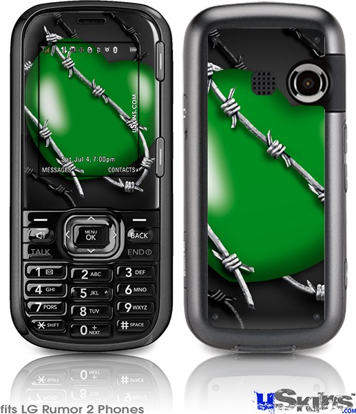 LG Rumor 2 Skins Barbwire Heart Green | uSkins