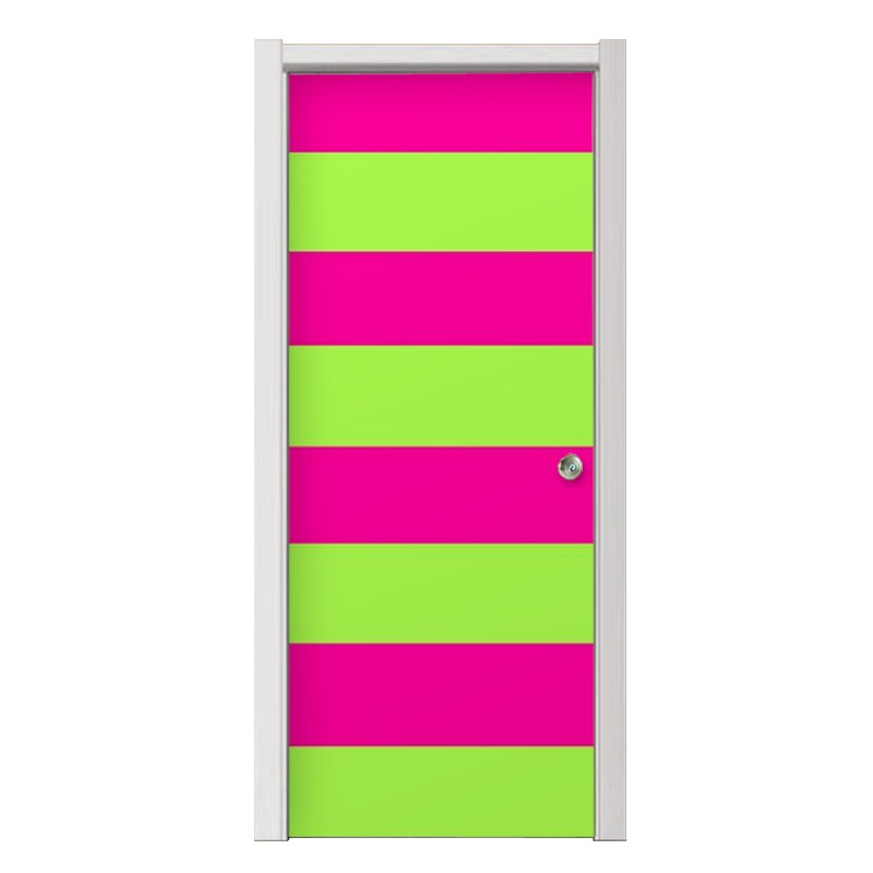 Door Skins Psycho Stripes Neon Green and Hot Pink uSkins