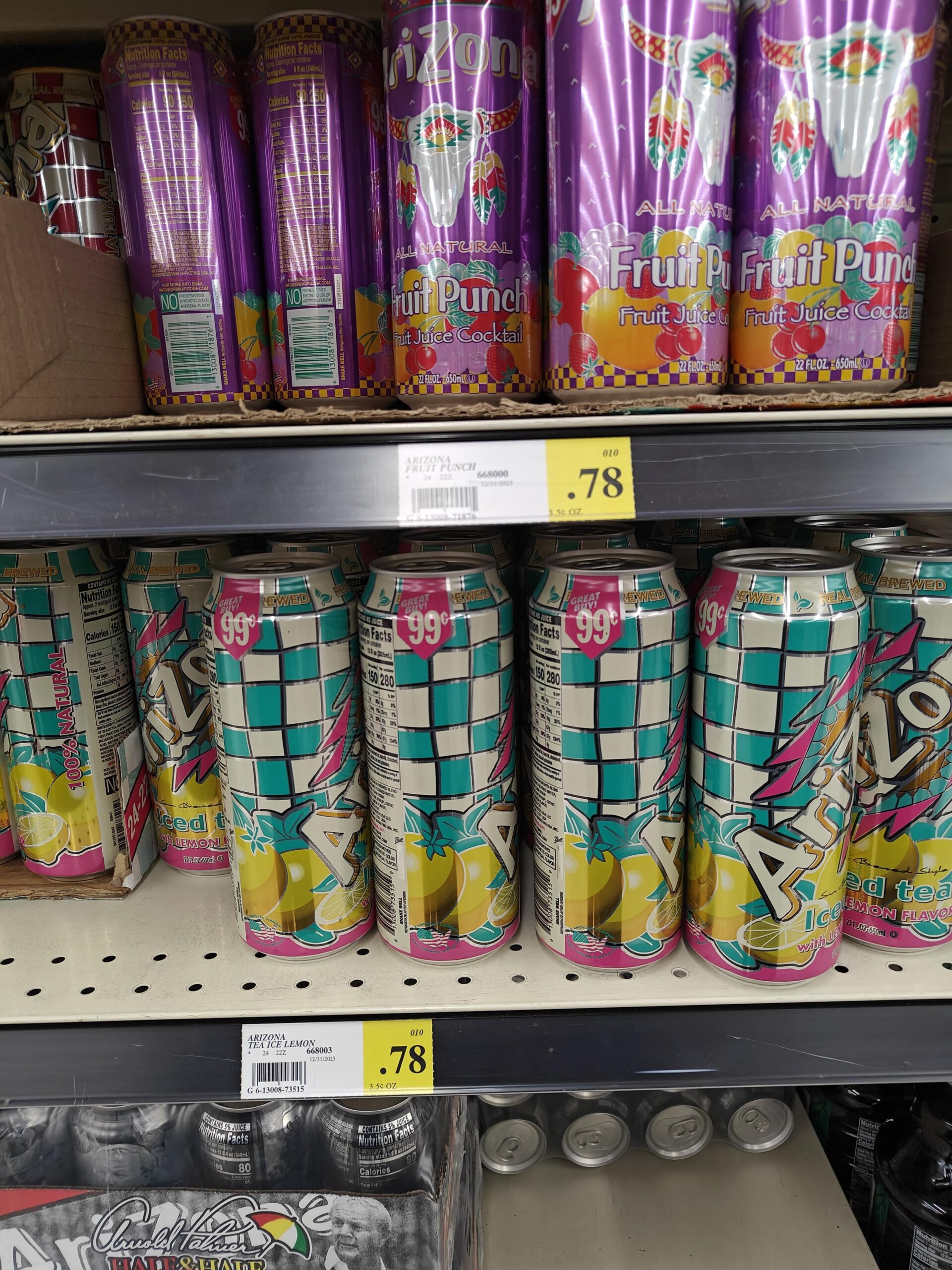 99c Arizona Iced Tea being sold for 78c USLUCK