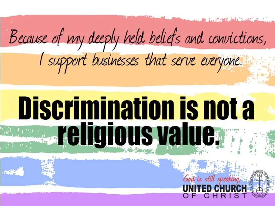Christians do not support discrimination against marriage equality US