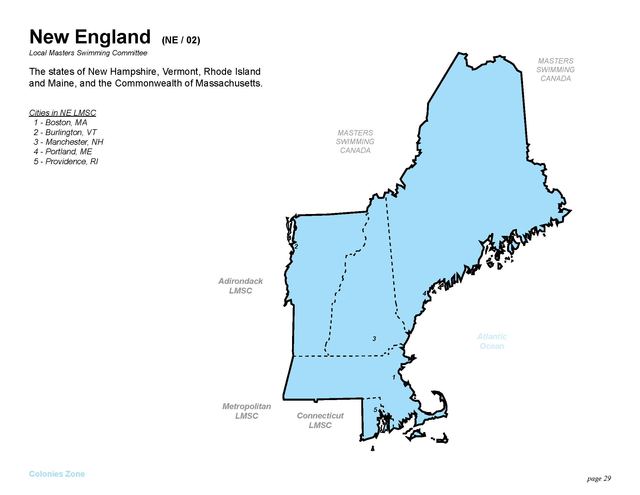 Map of Maine, New Hampshire, Vermont, Massachusetts, Rhode.