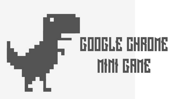 Chrome Browser Easter Egg Endless Runner mit TRex Smartphone