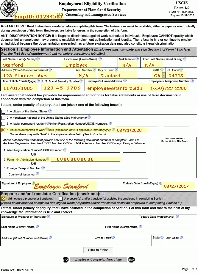 Sample Us Passport Renew Form