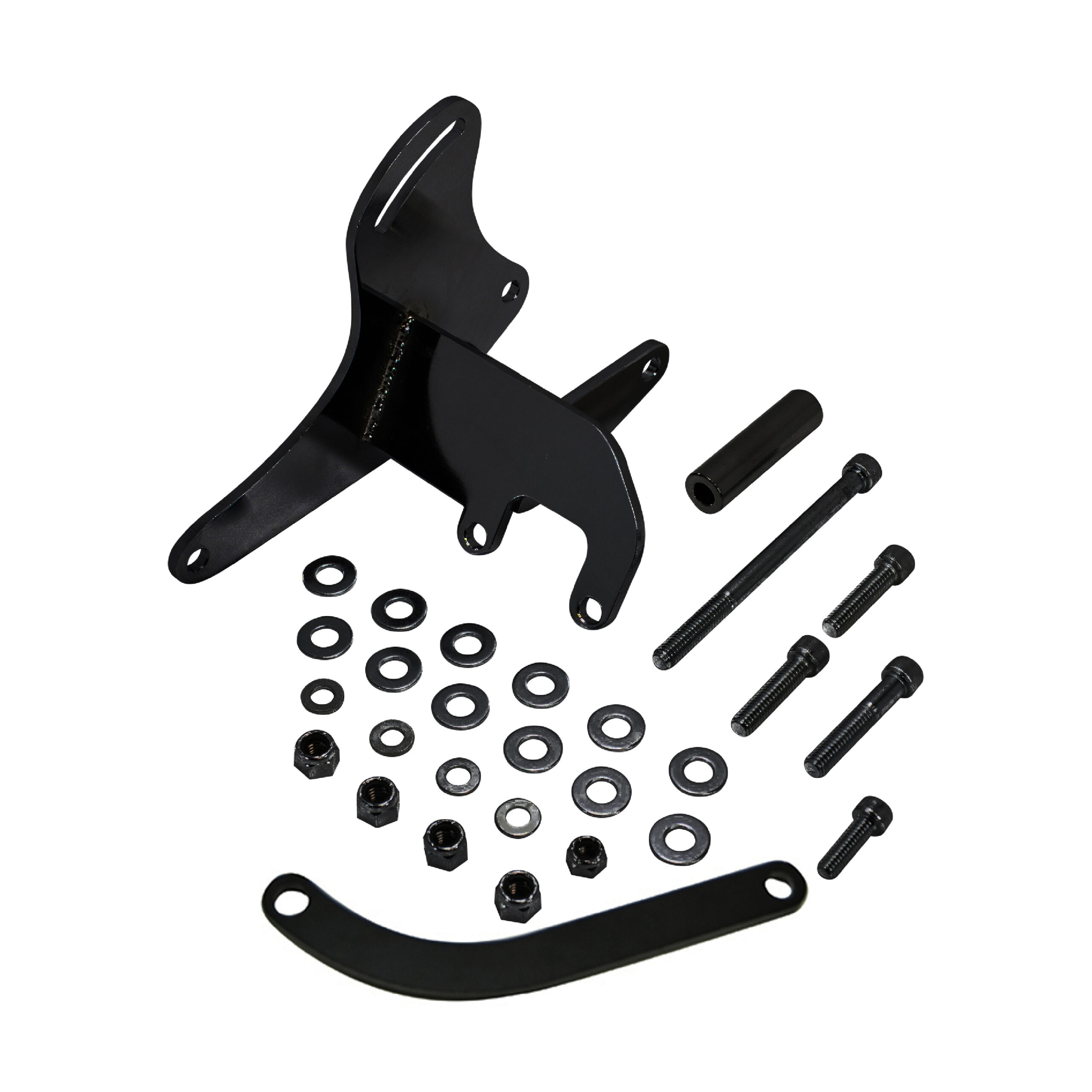 SBC Top Mount Driver Side SWP Alternator Bracket Black Racing Power