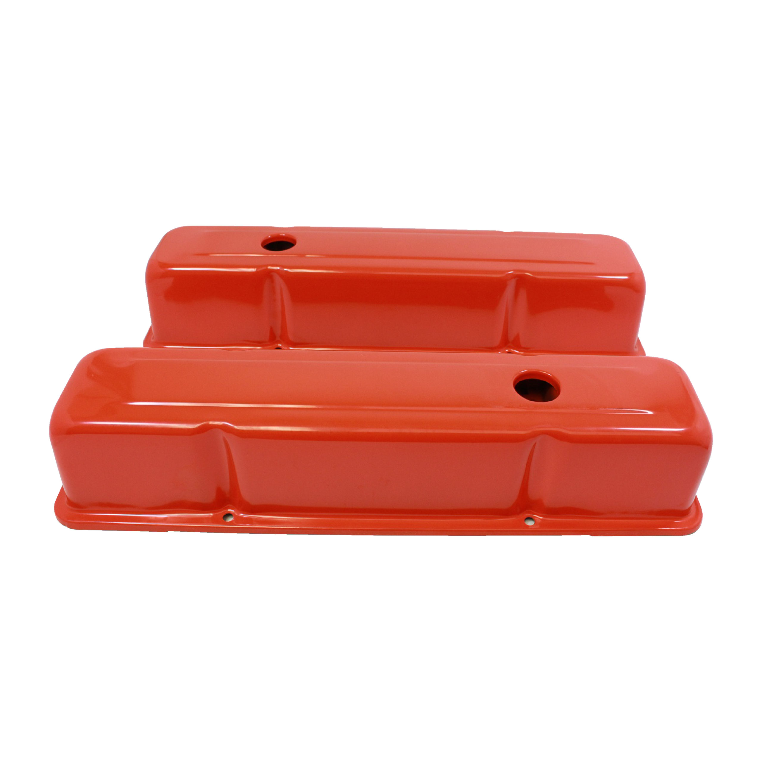 195886 SBC Tall Steel Valve Covers Orange Racing Power Company