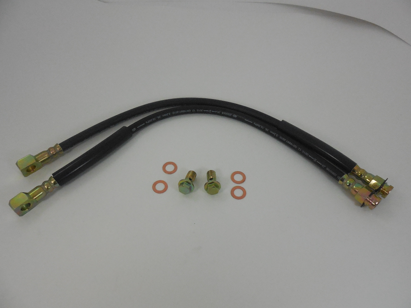 16″ gm metric rubber brake hose kit with tabs Racing Power Company