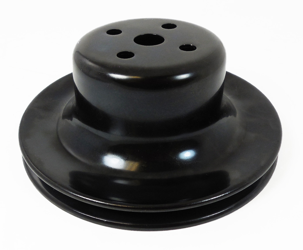 SBF Steel Single Groove Water Pump Pulley Black Racing Power Company