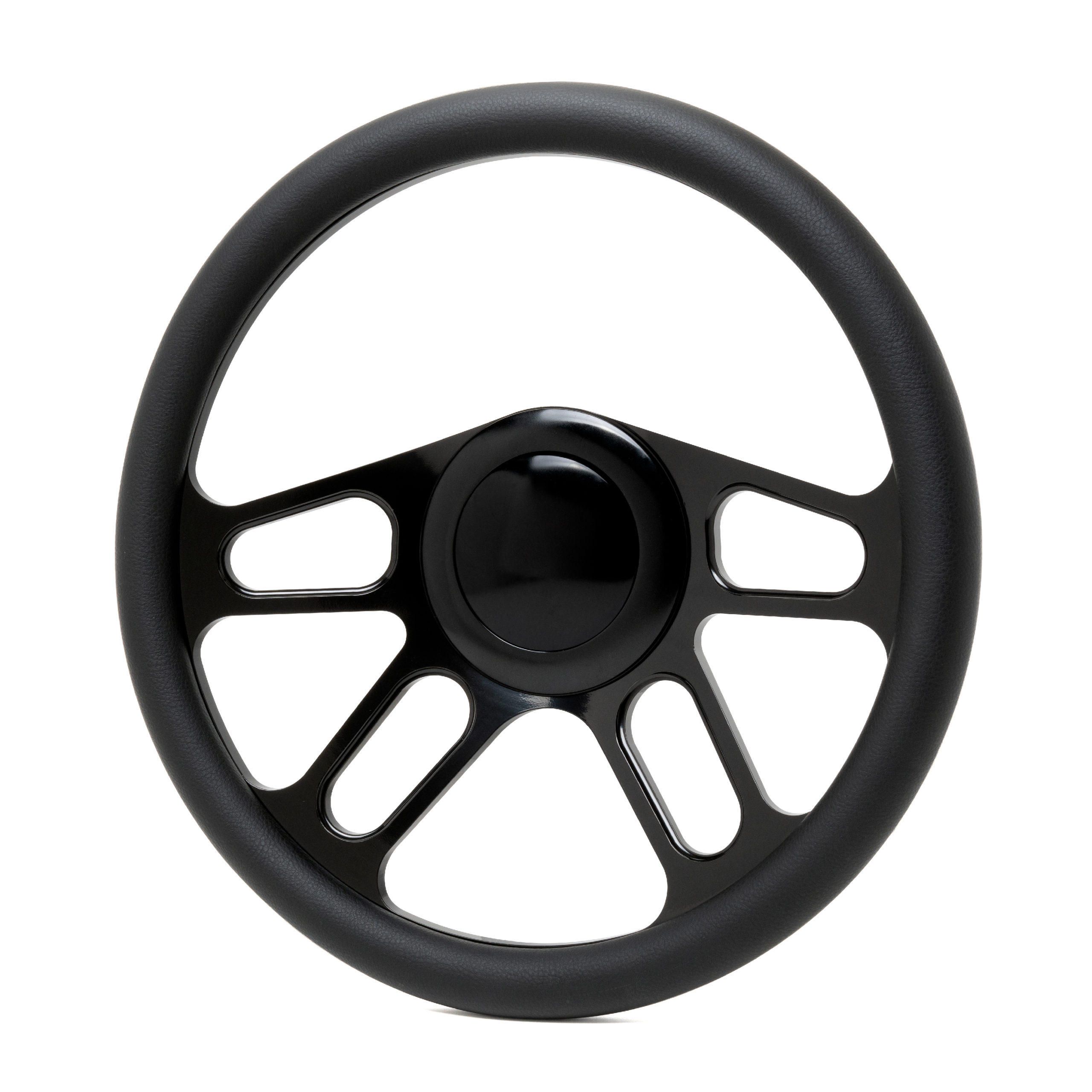 14″ Billet “4Slot” Style Steering Wheel Black Racing Power Company