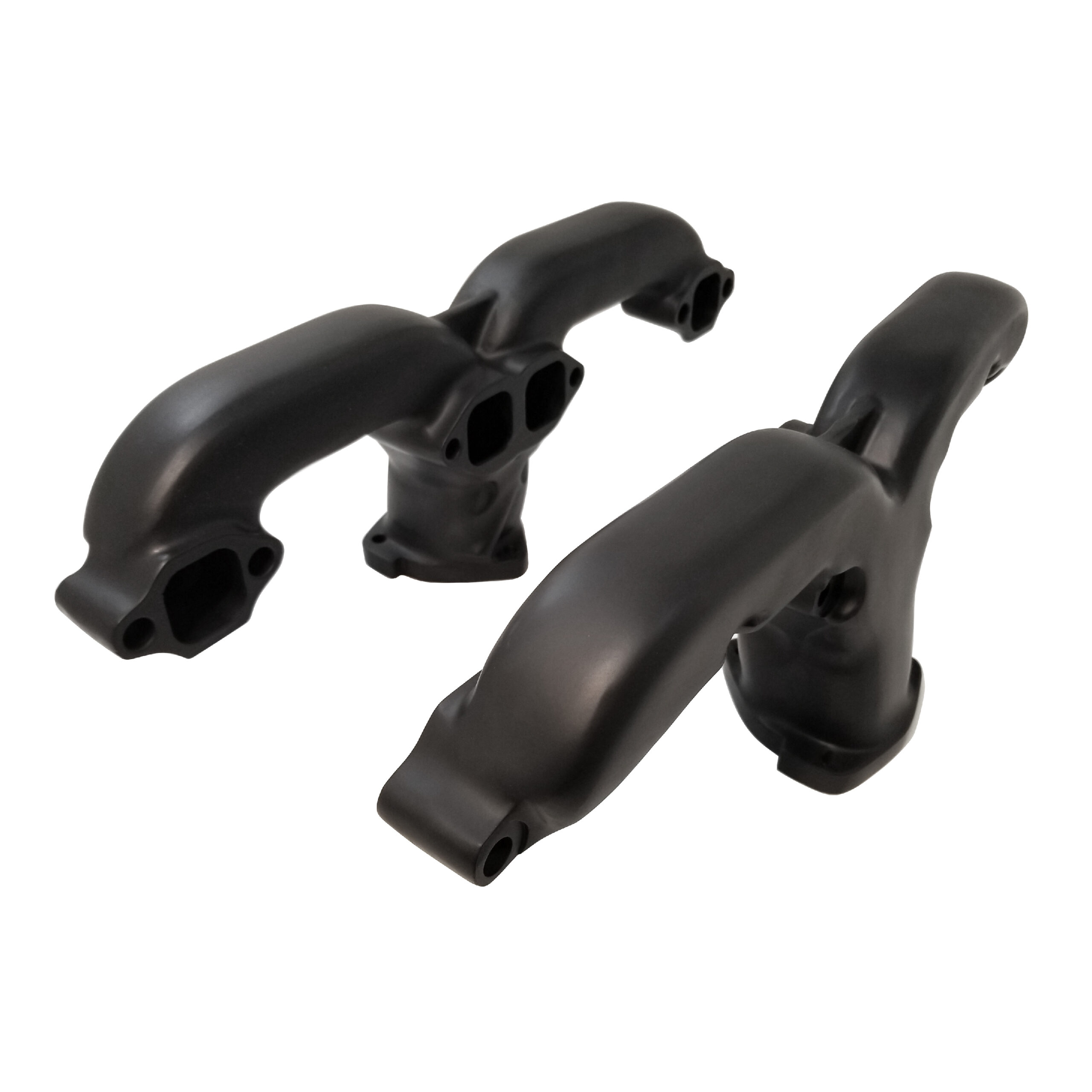 SBC Ram Horn Style Exhaust Manifolds Black Racing Power Company