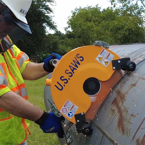 Air Powered Belly Saw For Pipes 24" to 48" In Diameter U.S.SAWS