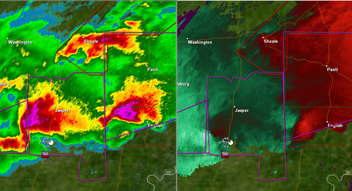 Radar images from the March 2012 tornado outbreak