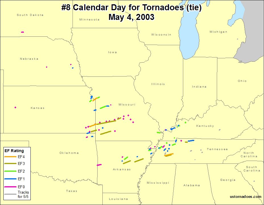 Top 10 tornado days in the United States
