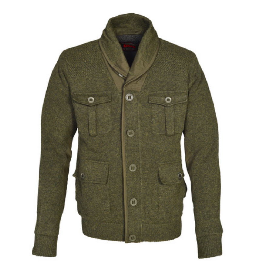 Schott® Men's Zip Front Military Style Sweater Jacket US Wings