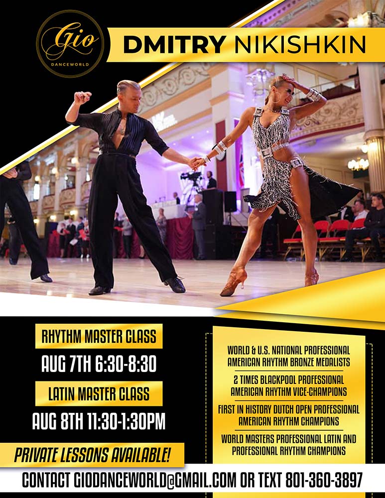 Dmitry & Olena Master Classes Aug 7 & 8 Utah Ballroom Utah Ballroom