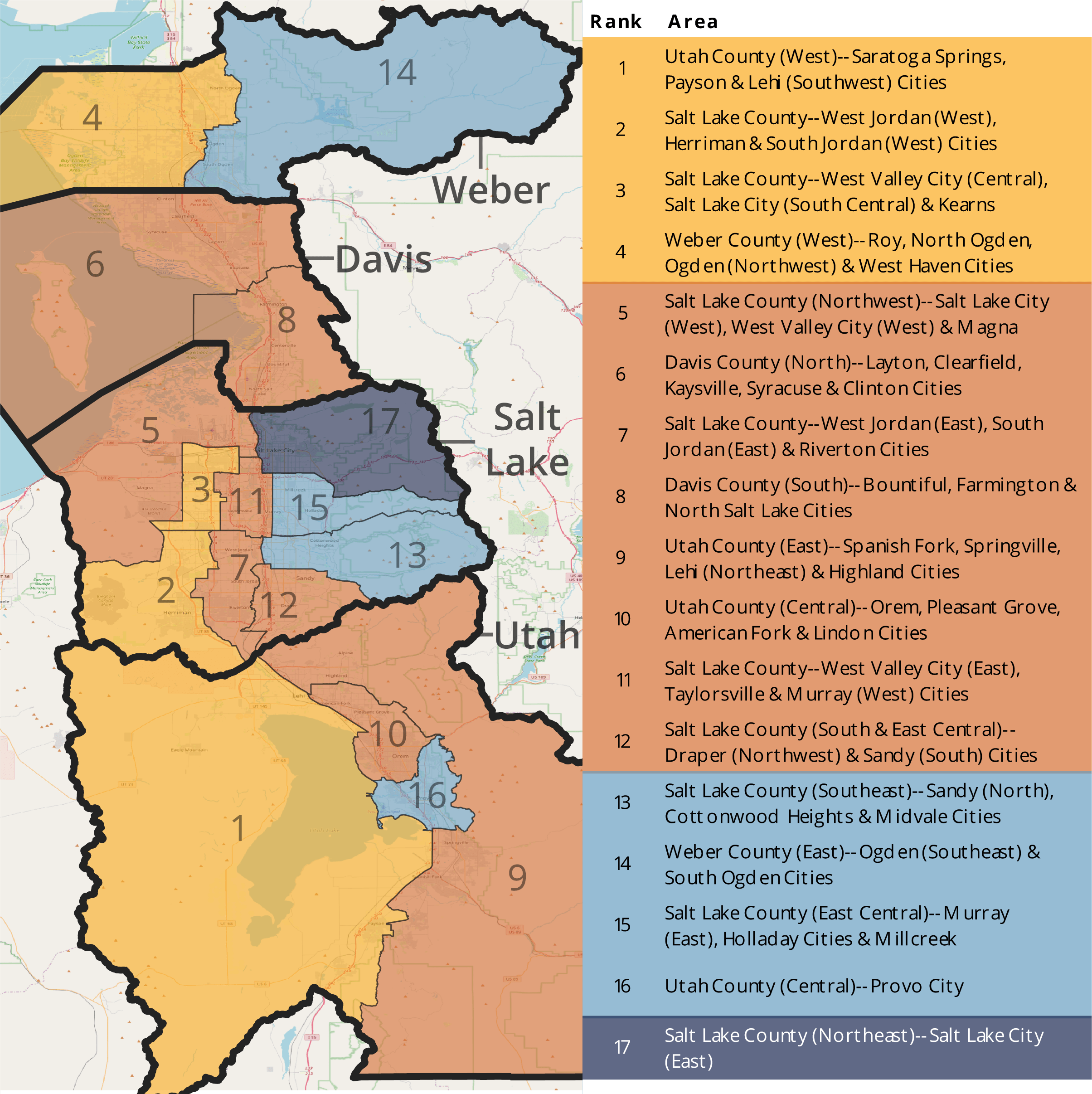 Significant Statistics Which area of the Wasatch Front has the