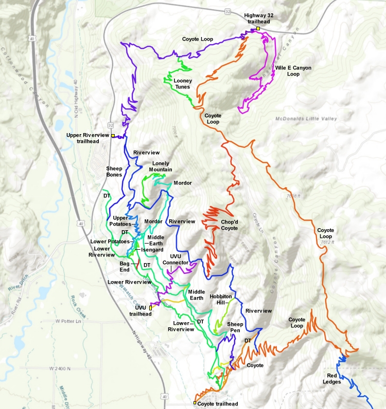 Chop'd Coyote (Coyote Middle) mountain bike trail near Heber Utah