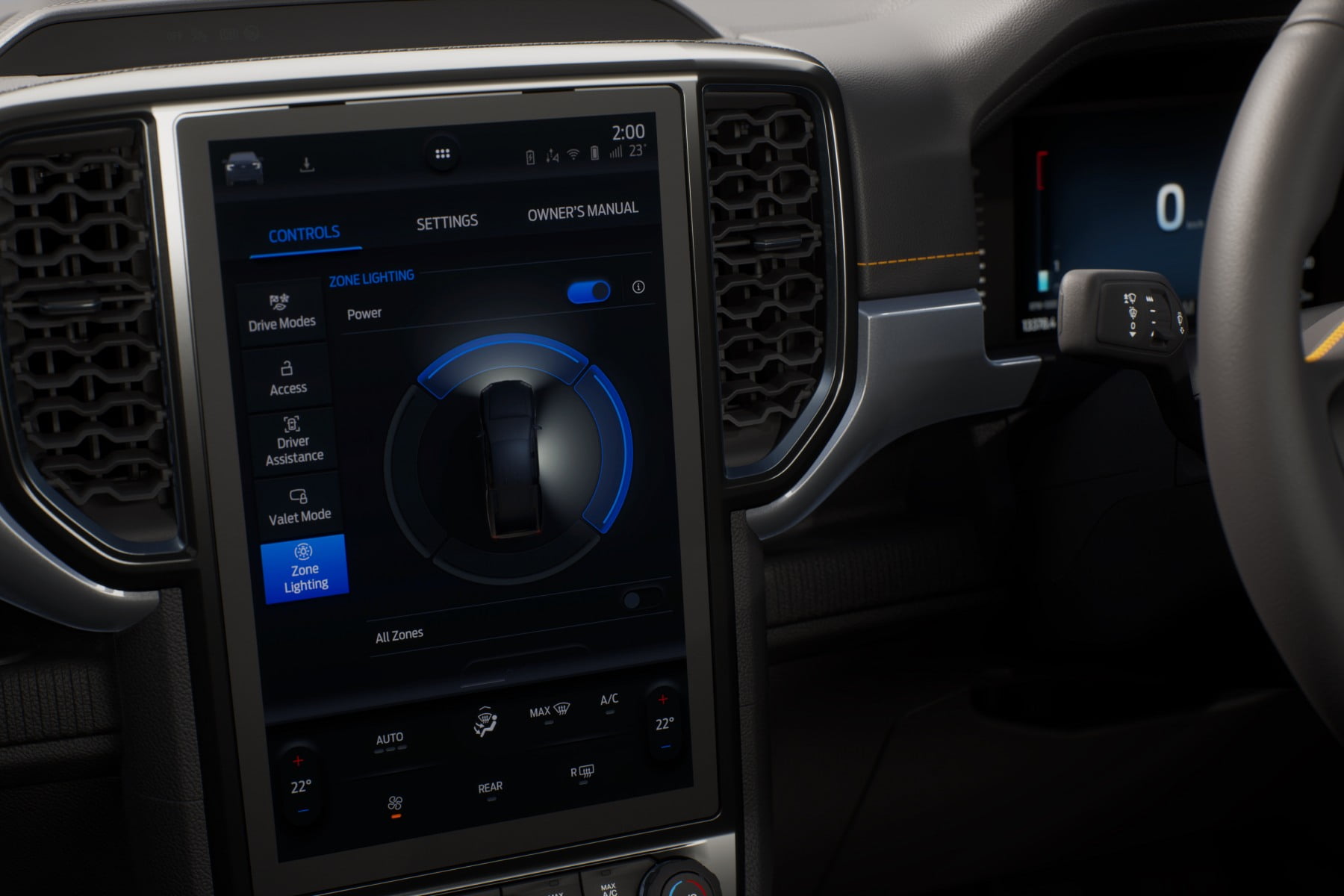 2023 Ford Ranger model zone lighting Ute Guide