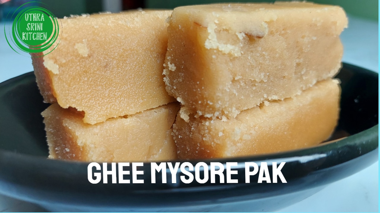 Diwali Sweet Ghee Mysore Pak Recipe Uthra Srini Kitchen