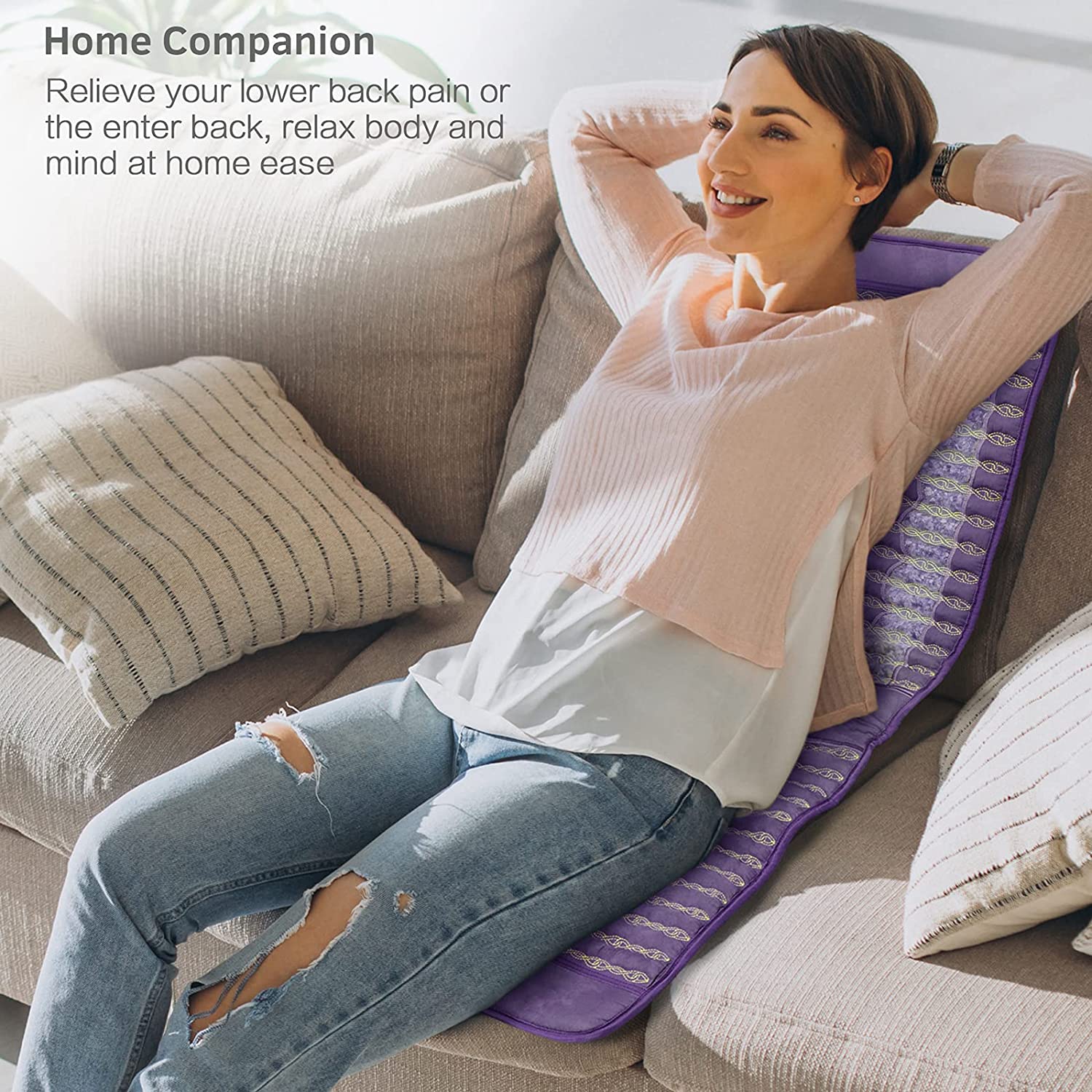 UTK Amethyst Heated Chair Pad, Far Infrared Heating Pad for Back,Thigh