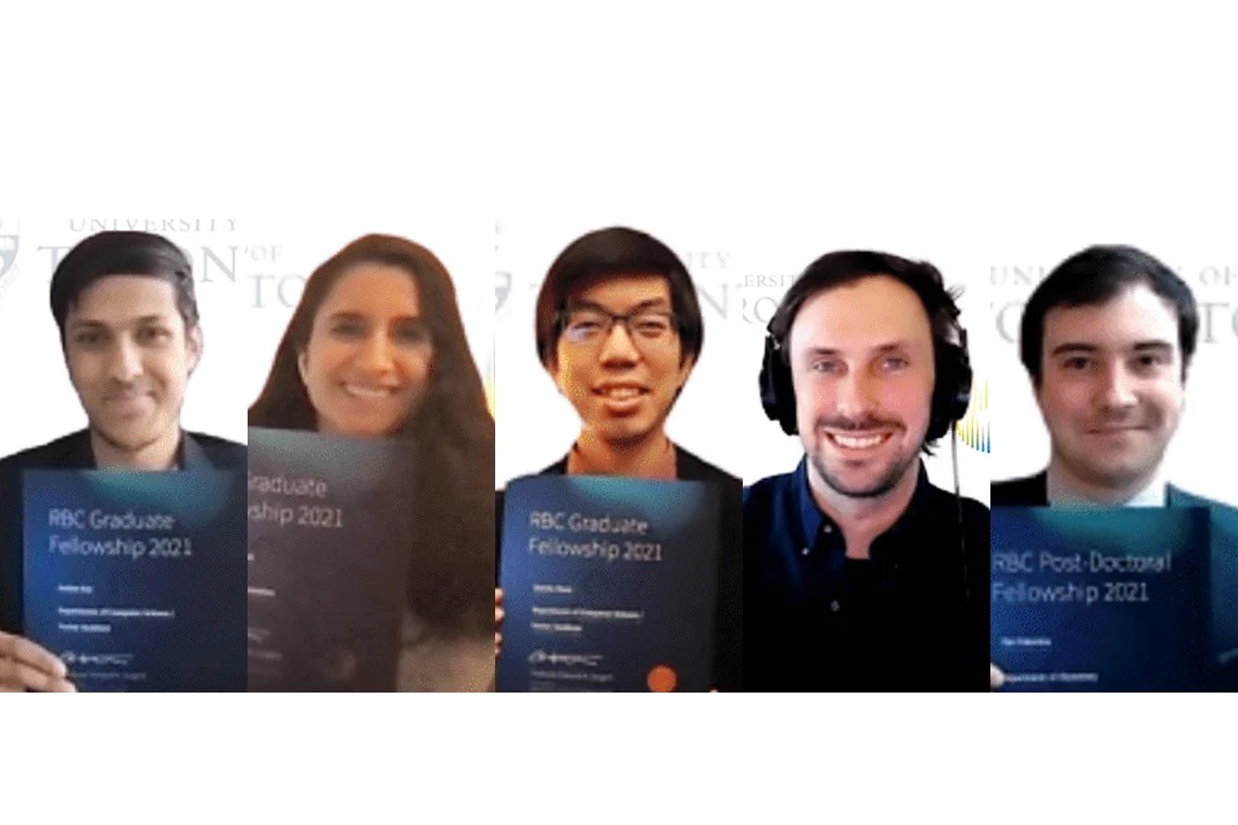 Meet five U of T researchers awarded 2021 RBC PostDoctoral & Graduate Fellowships