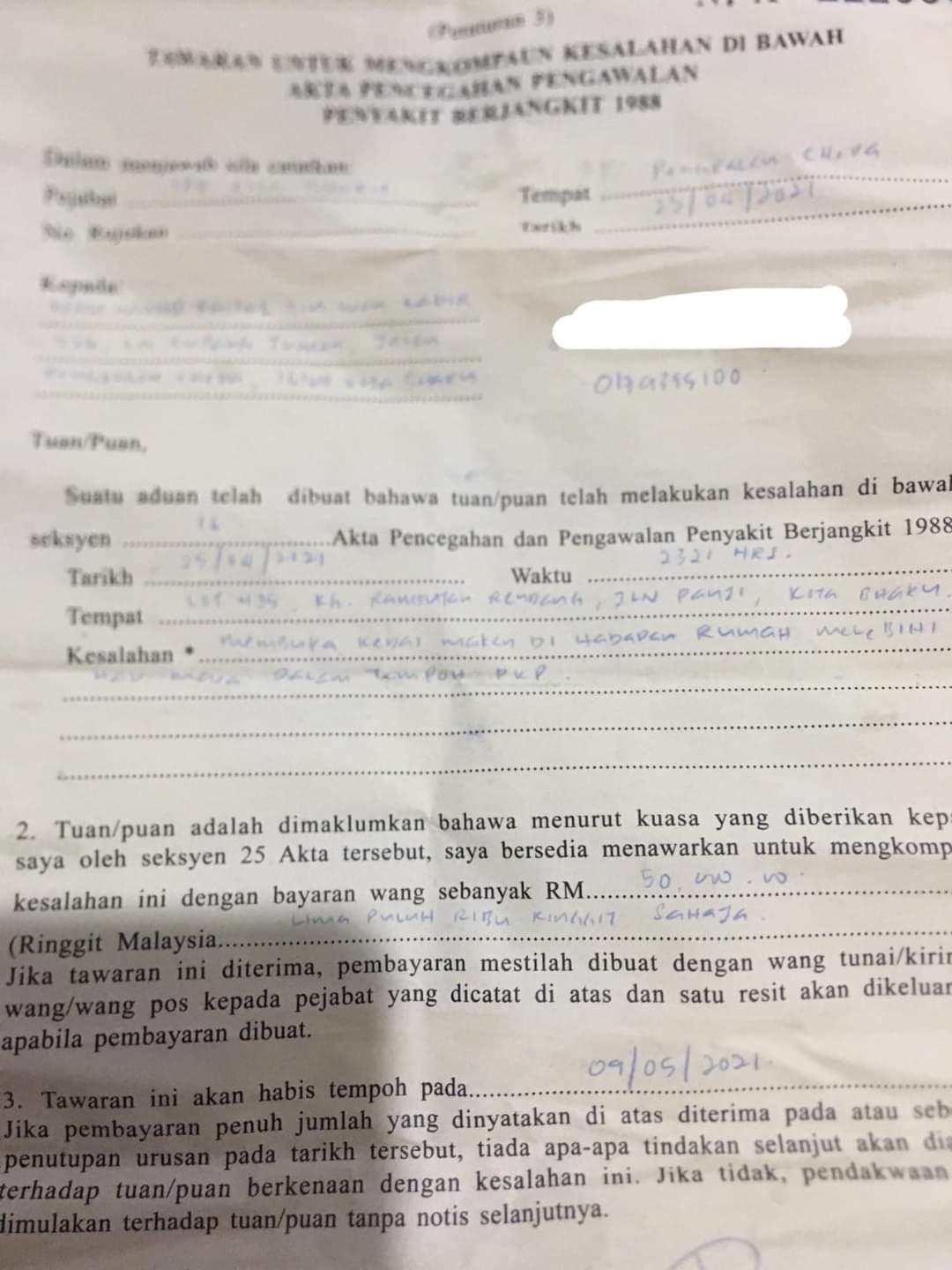 Akta Kawalan Penyakit Berjangkit Akta 342 Covid 19