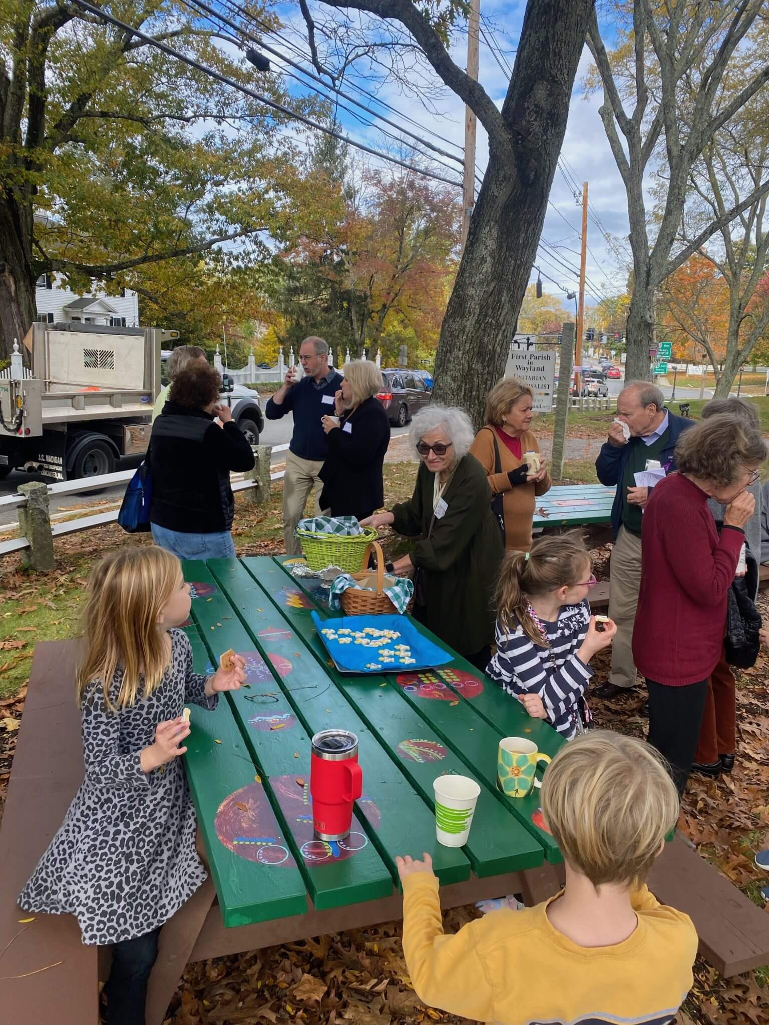 Picnic Tables Ready for Use! First Parish in Wayland