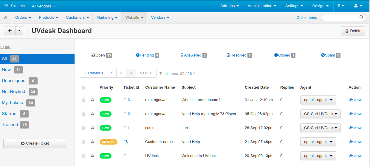 CSCart Help Desk Customer Support AddOns