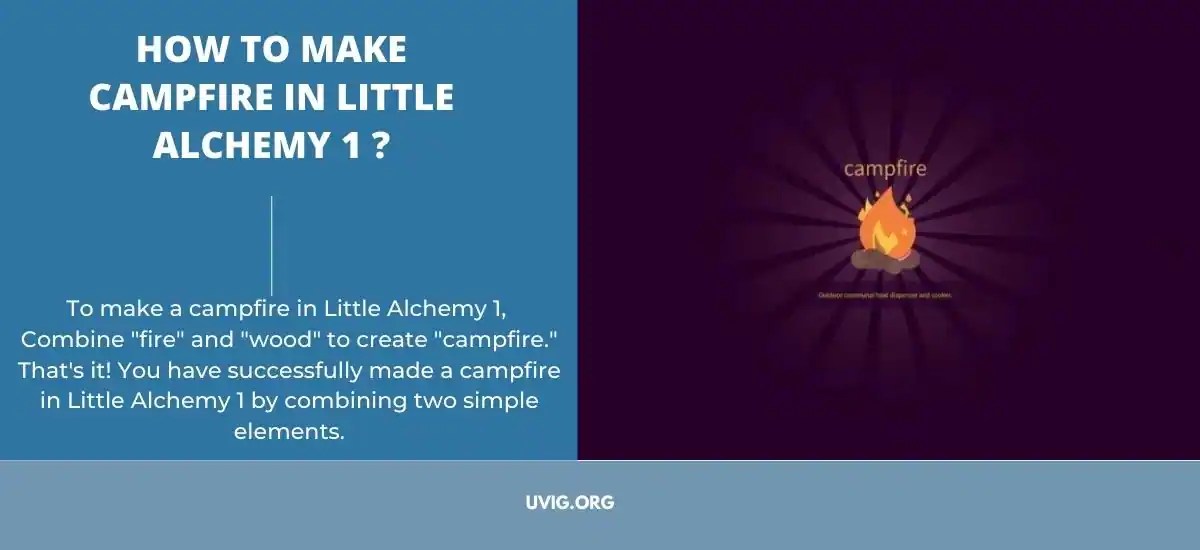 How To Make Campfire In Little Alchemy 1 ? Uvig