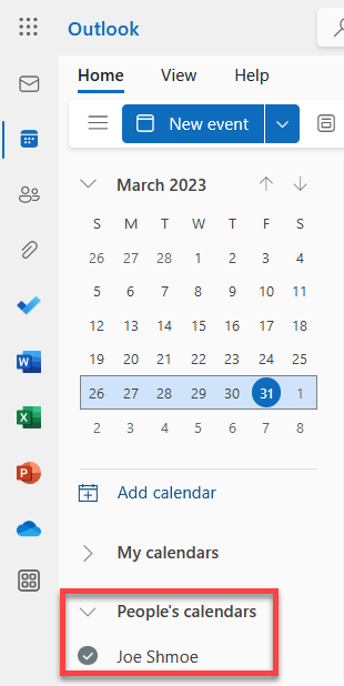 Outlook Web Calendar