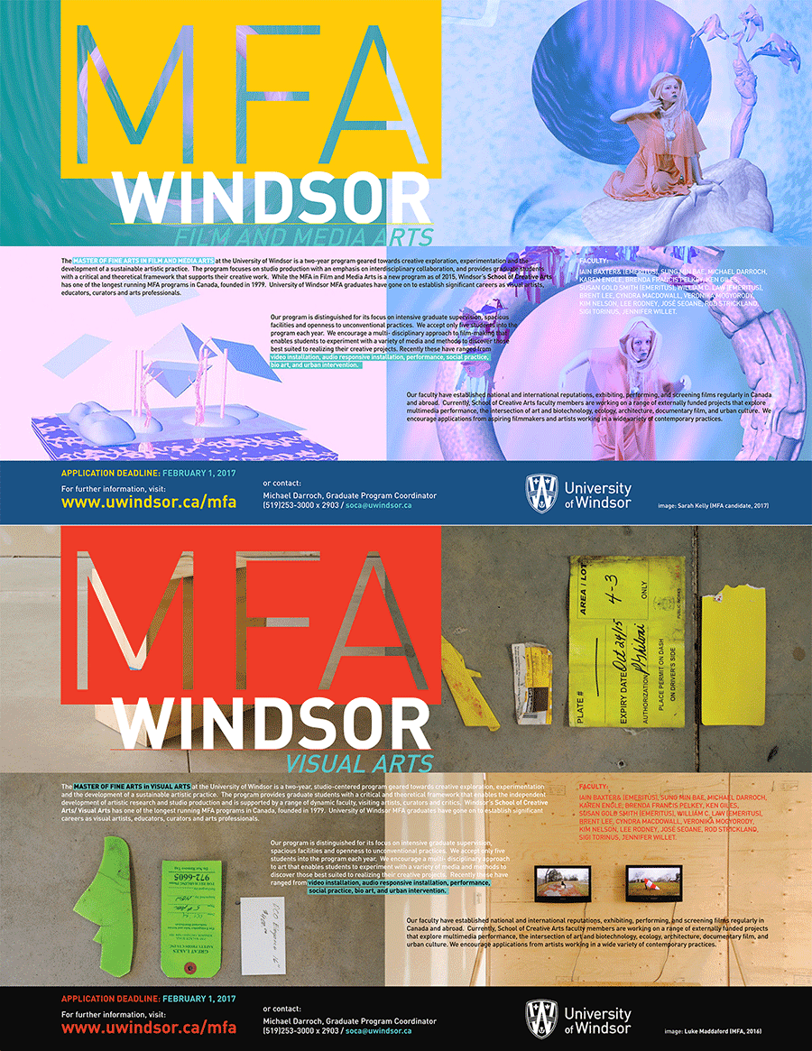 MFA program in Visual Arts and the new MFA program in Film and Media