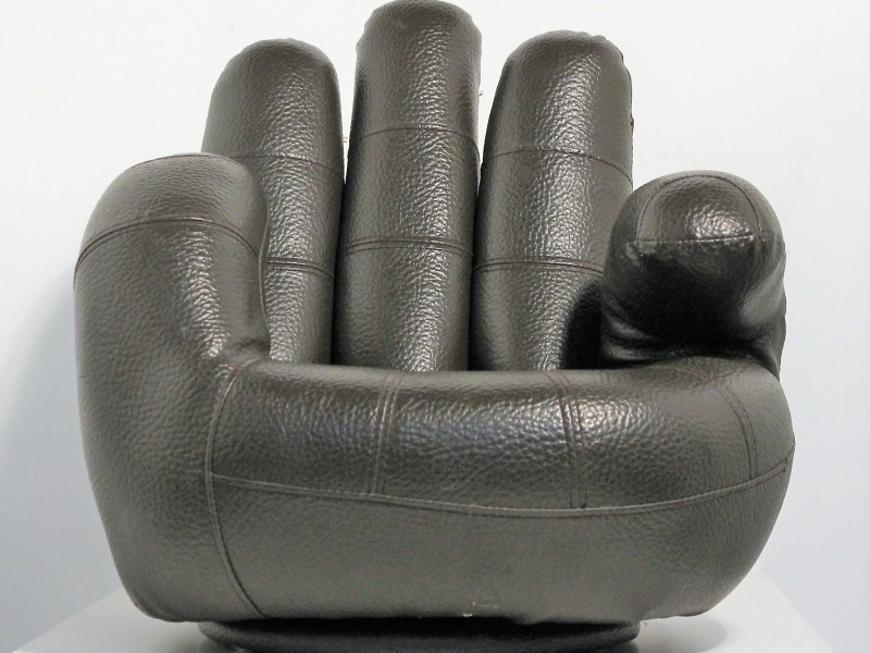 Hand Chair brown leather Kringwinkel