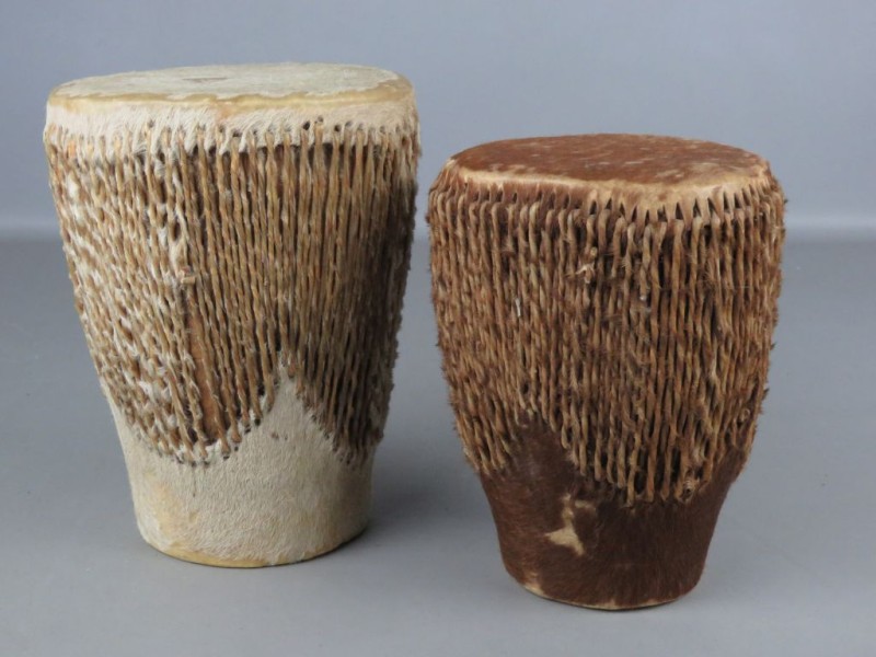 2 Vintage Afrikaanse Zulu drum's Kringwinkel