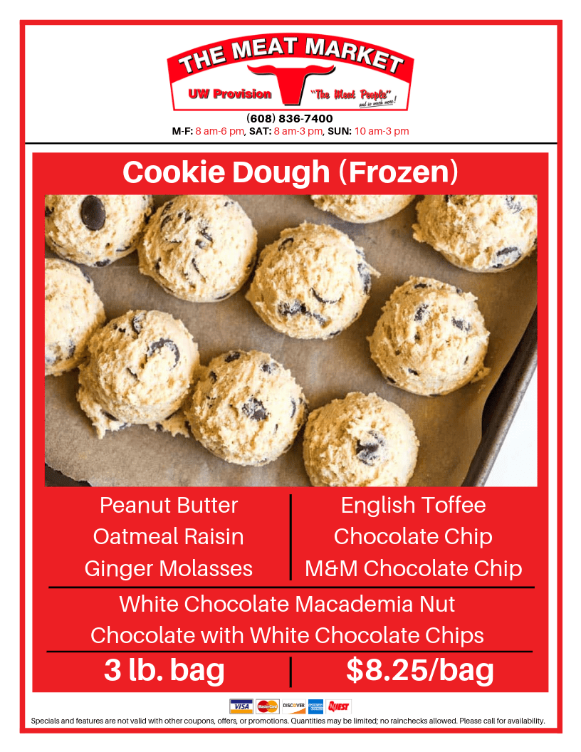 Cookie dough is now on sale! UW Provision Company