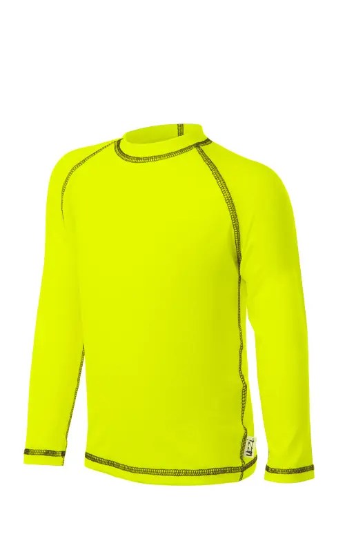 Toddlers Long Sleeve Rash Guards. Sun Protective Shirts Yellow