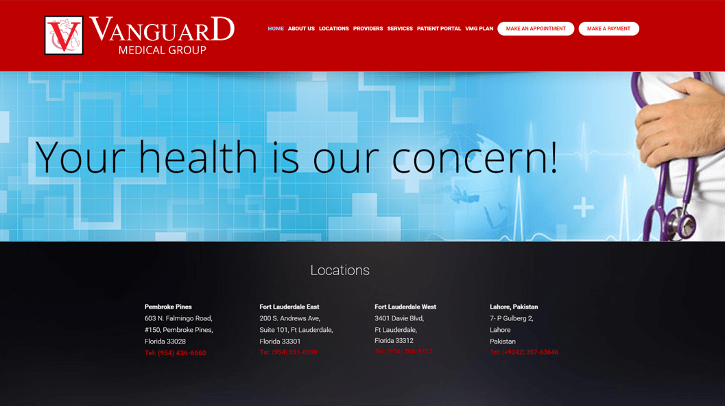 New  Site of Vanguard Medical Group, Fort Lauderdale, USA V4IDEAS  Mobile Digital