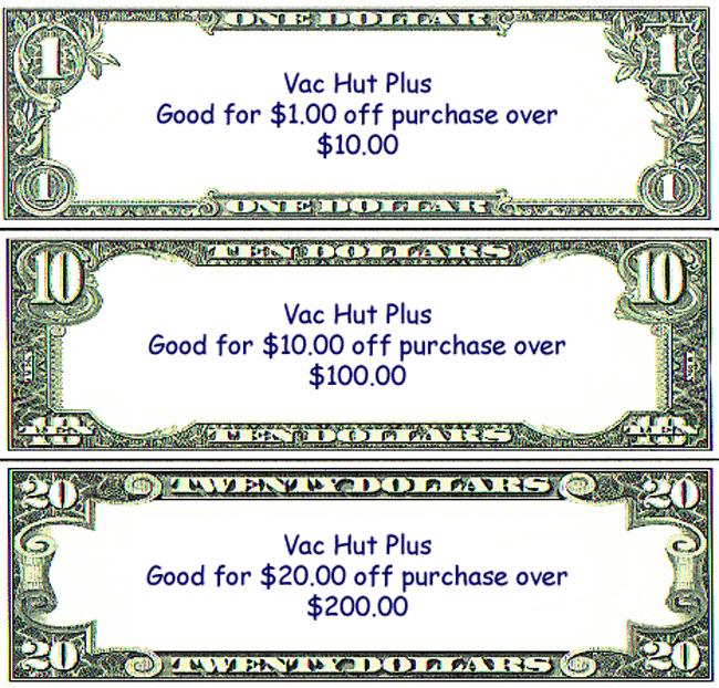 Vac Hut Plus Coupons and Specials