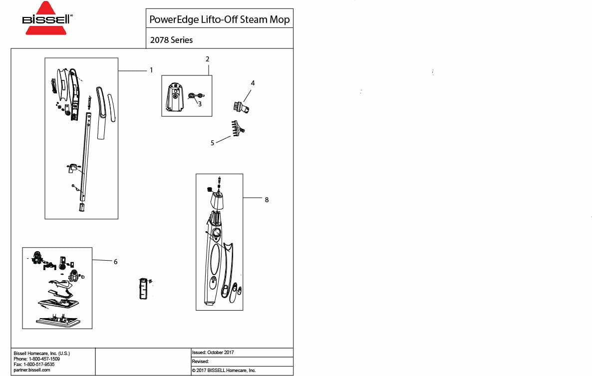 Schematic Parts Book for Bissell Model: 2078A PowerEdge Lift Off
