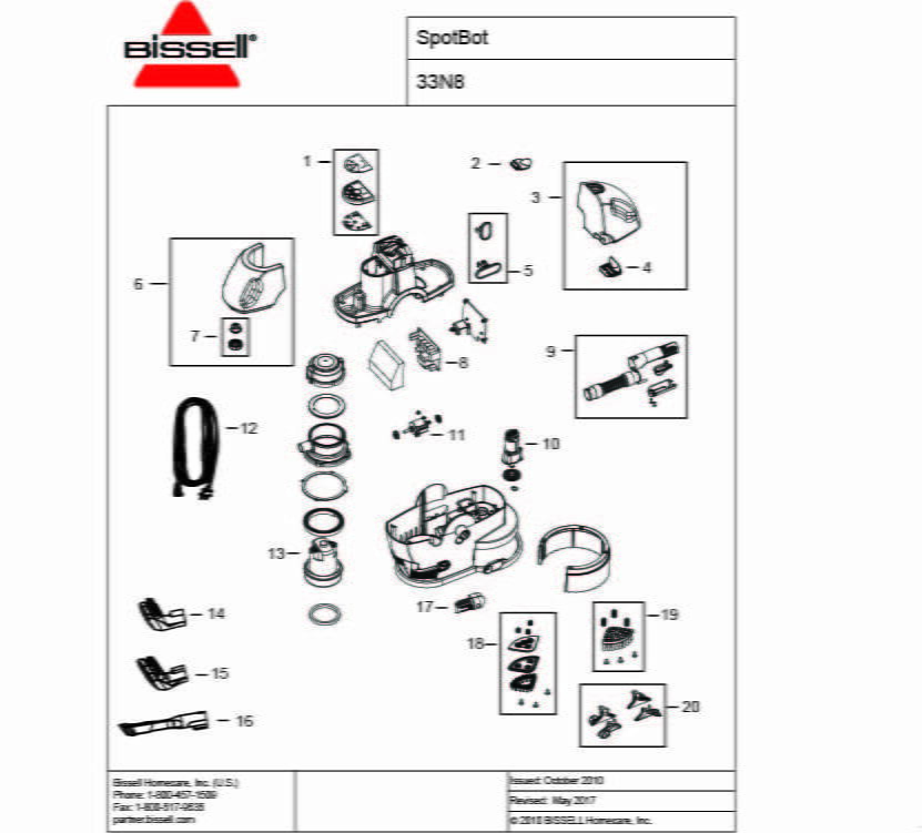 Schematic Parts Book for Bissell Model: 33N8 Spotbot Pet - Vacuums R-Us