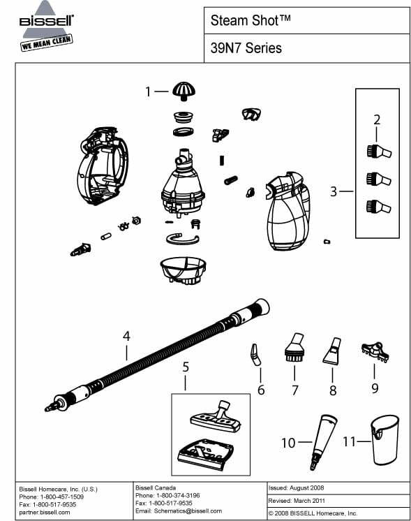 Schematic Parts Book for Bissell Model: 39N71 BISSELL STEAM SHOT
